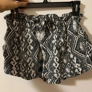 Black and white high waisted shorts